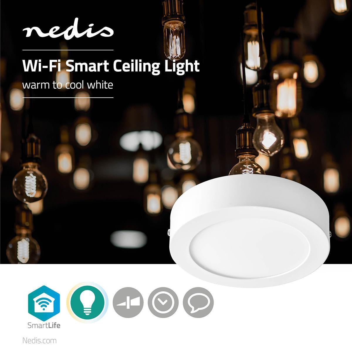 SmartLife Ceiling lamp | Wi-Fi | Cool White / Warm White | Round | Diameter | 800 lm | 2700 - 6500 K | IP20 | Energy class: A | Android™ / IOS