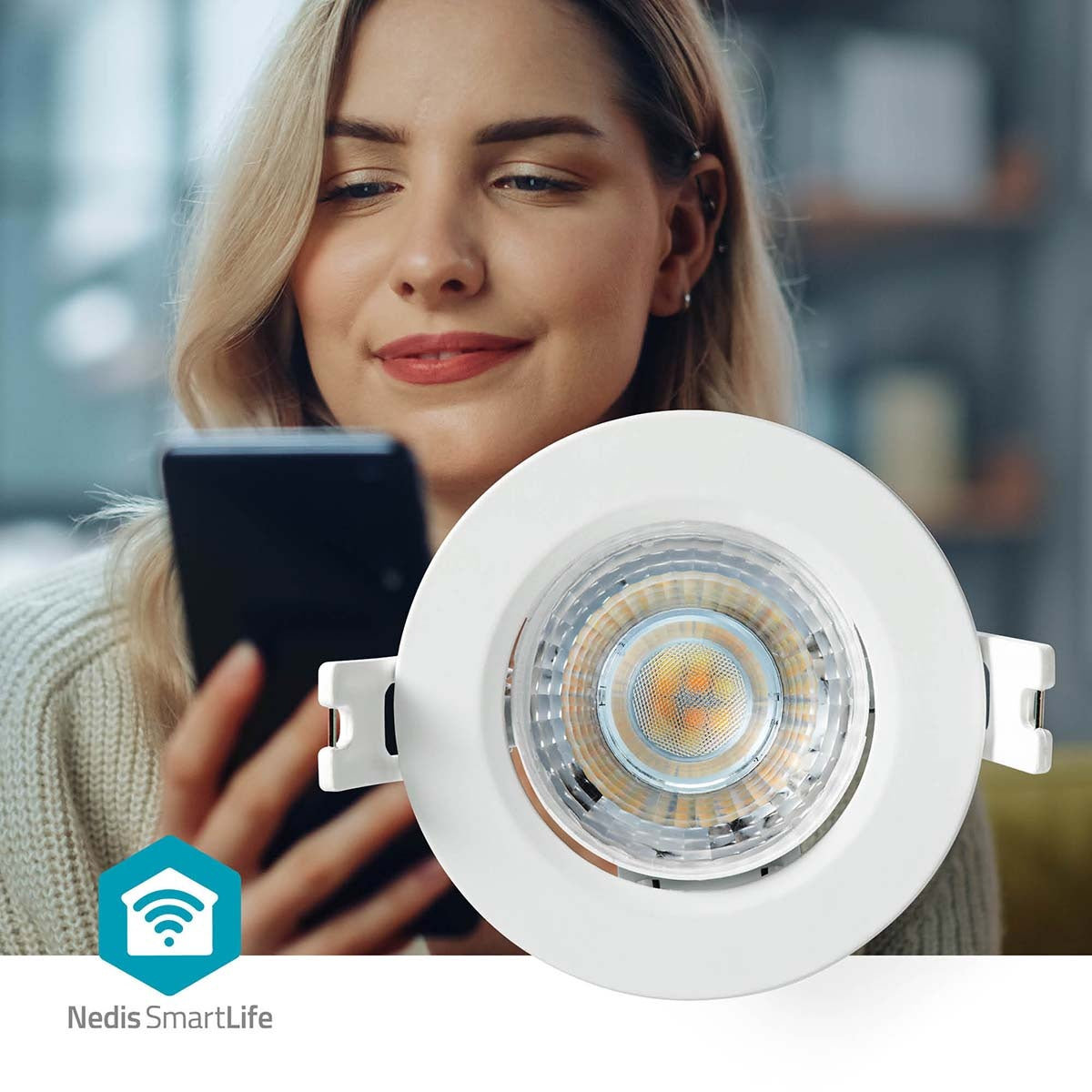 SmartLife Ceiling lamp | Wi-Fi | Warm to cool white | Round | Diameter: 52 mm | 360 lm | 2700 - 6500 K | IP20 | Energy class: F | Android™ / IOS
