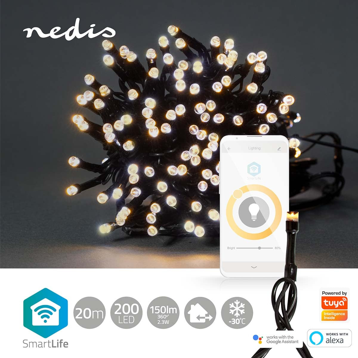 SmartLife Christmas Lighting | String | Wi-Fi | Warm White | 200 LEDs | 20.0 m | Android™ / IOS