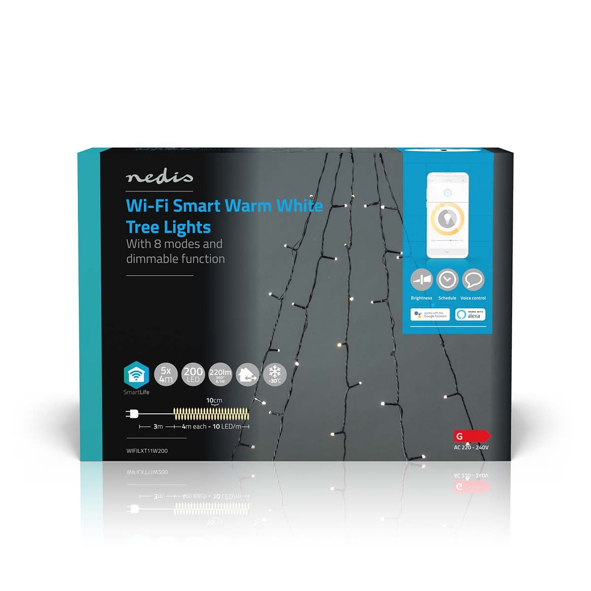 SmartLife Christmas Lighting | Tree | Wi-Fi | Warm White | 200 LEDs | 20.0 m | 5 x 4 m | Android™ / IOS