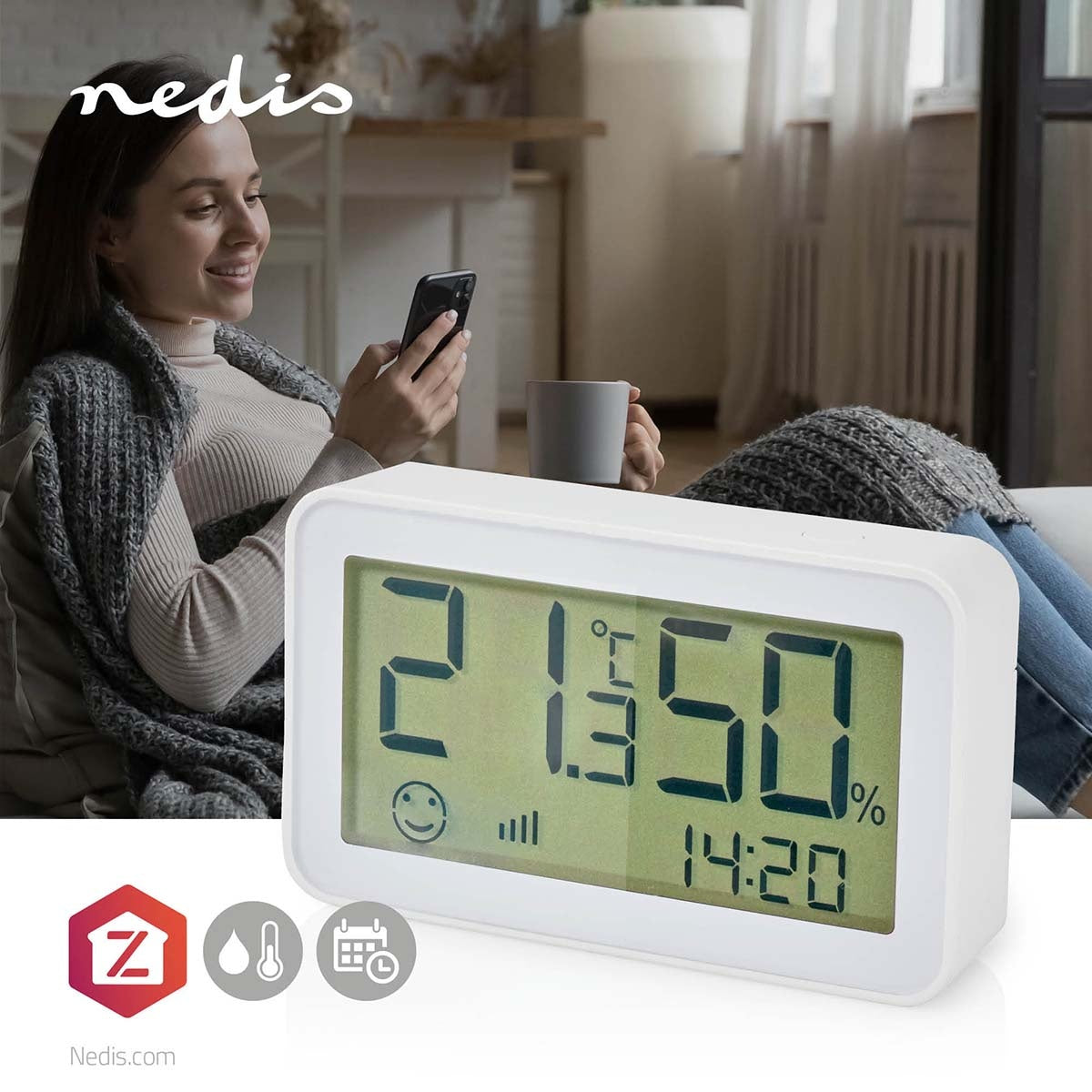 SmartLife Climate Sensor | Zigbee 3.0 | Battery powered | Android™ / IOS | White