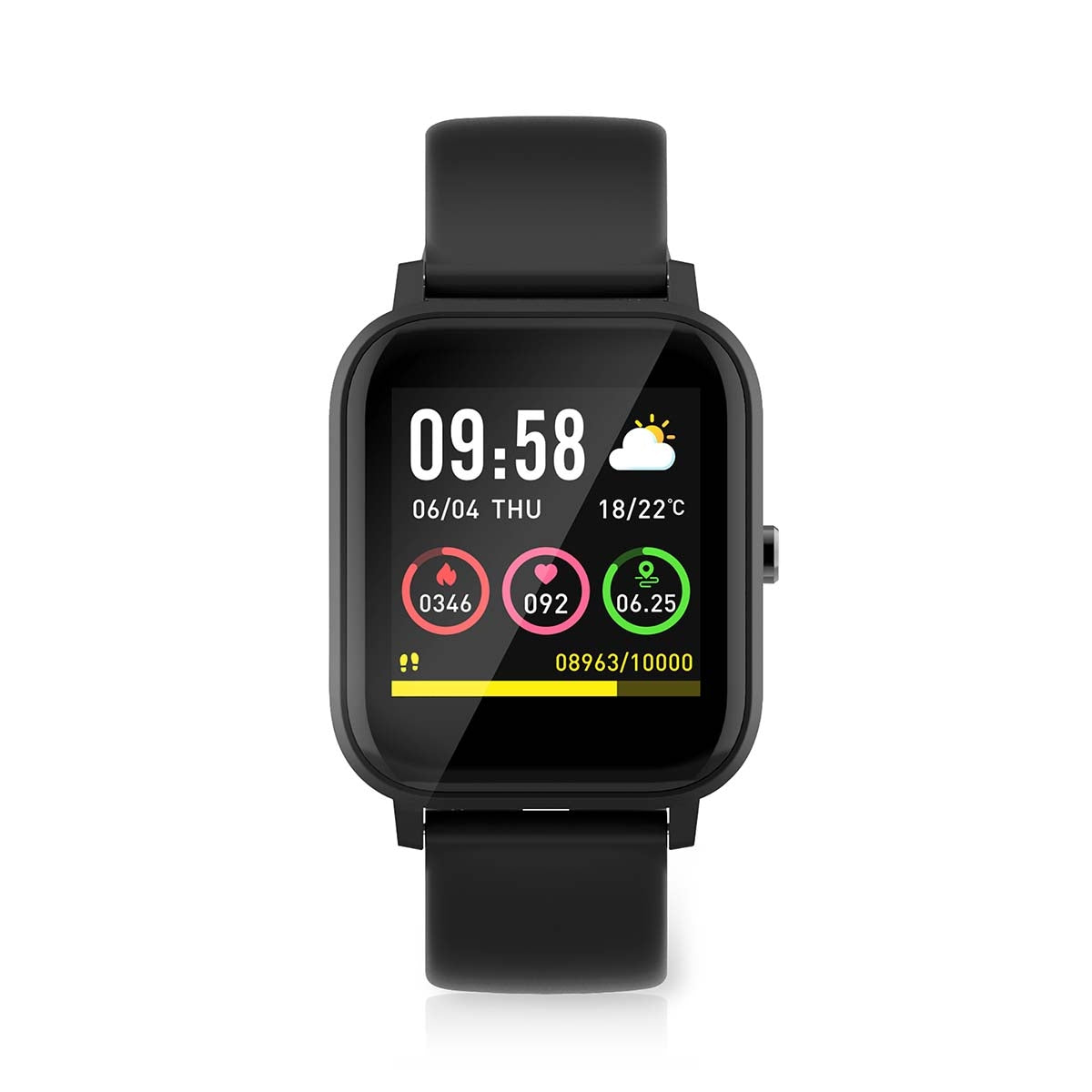 SmartLife Clock | LCD | IP68 | Maximum usage time: 7200 min | Android™ / IOS | Black