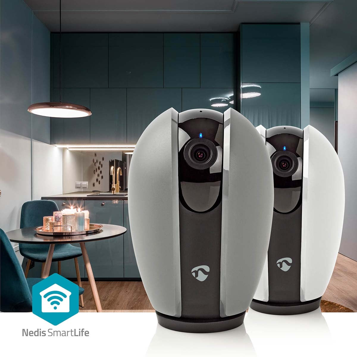 SmartLife Indoor Camera | Wi-Fi | Full HD 1080p | Pan tilt | microSD (not included) / Cloud storage (optional) | With motion sensor | Night Vision | Dark gray / White