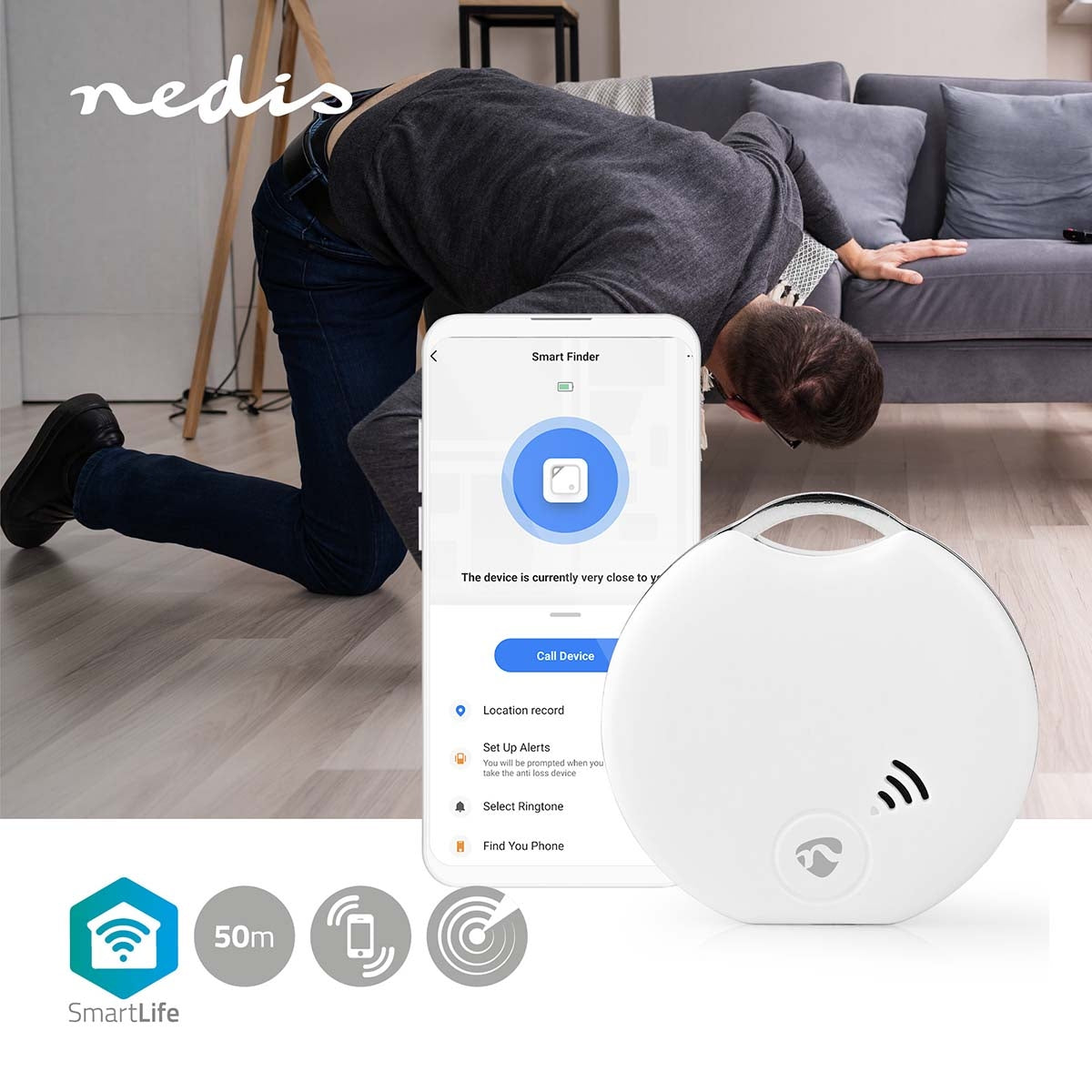 SmartLife Key Finder | Battery powered | 1x CR2032 | batteries included | Bluetooth® version: 4.0 | Battery life up to: 1 year | White | 1 pc.
