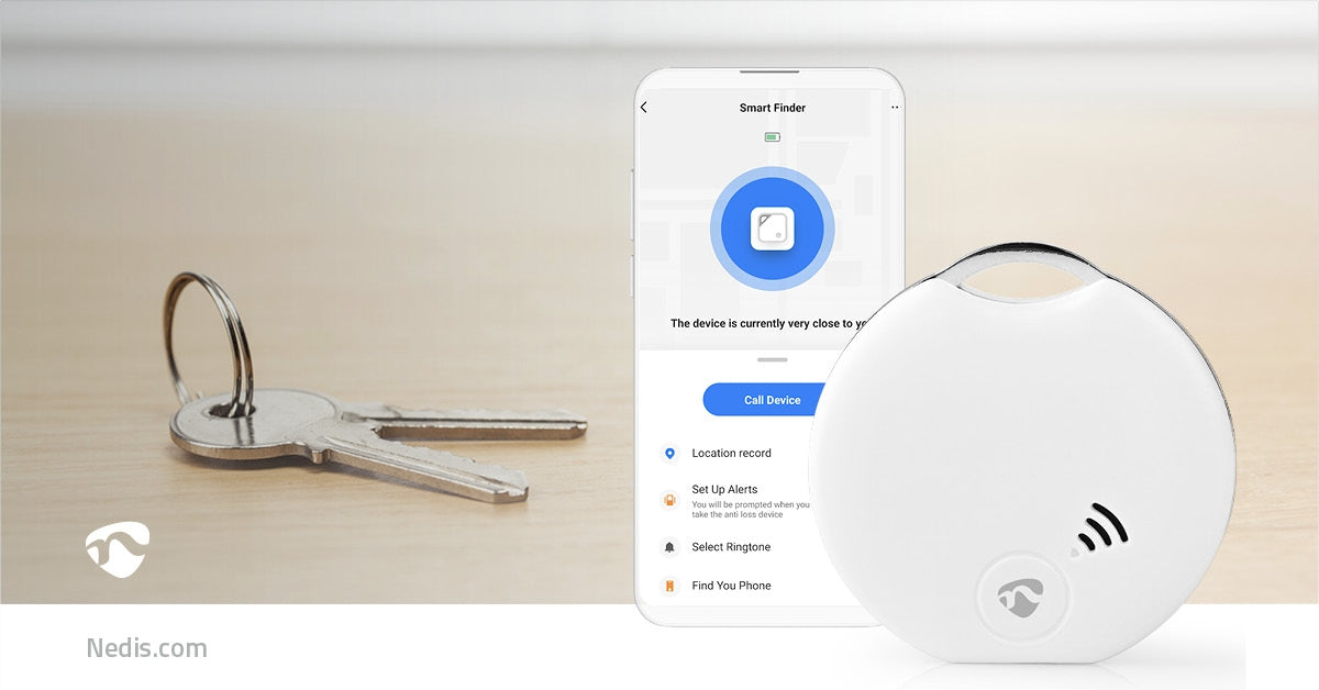 SmartLife Key Finder | Battery powered | 1x CR2032 | batteries included | Bluetooth® version: 4.0 | Battery life up to: 1 year | White | 1 pc.