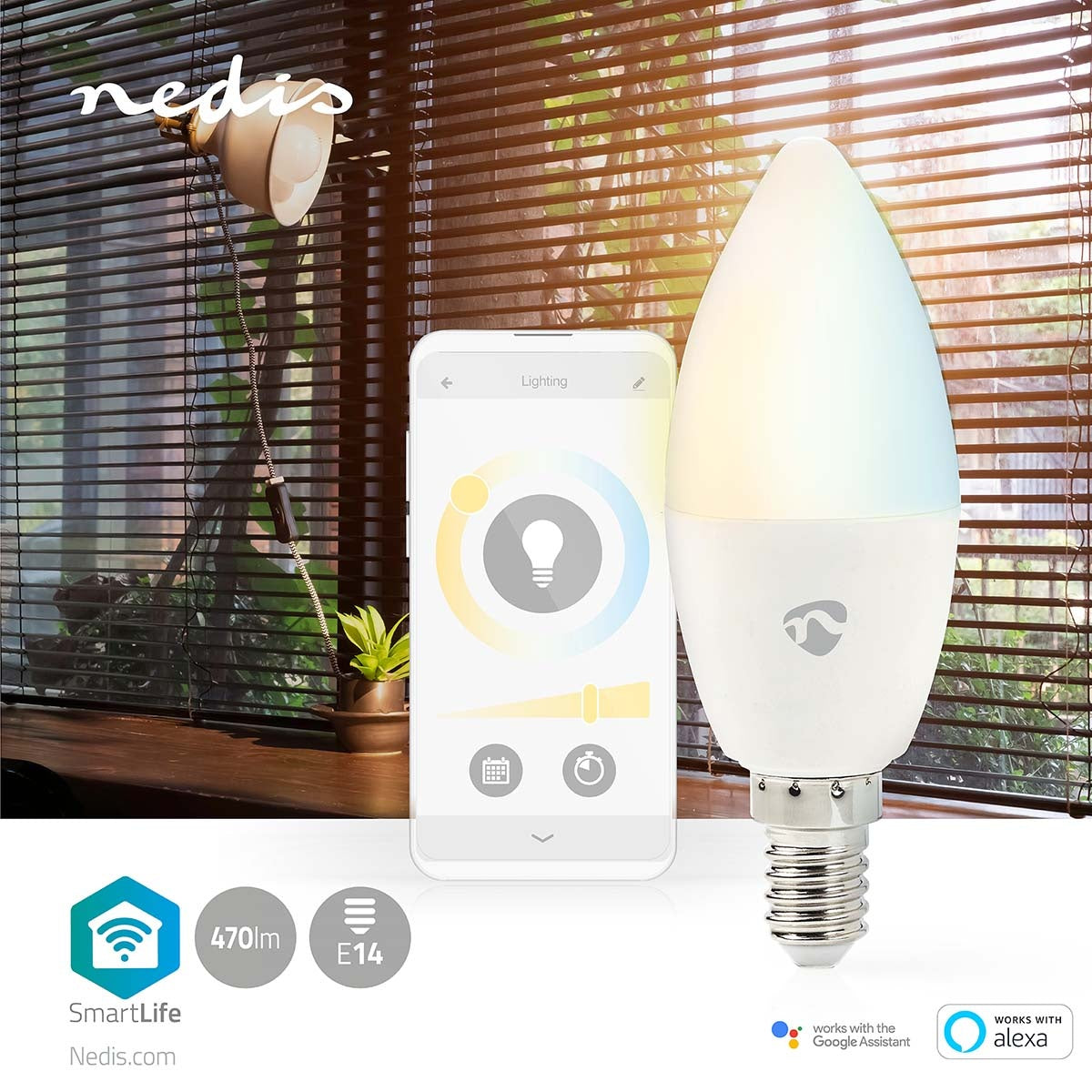 SmartLife LED Lamps | Wi-Fi | E14 | 470 lm | 4.9 W| Warm to cool white | 2700 - 6500 K | Android™ / IOS | Light | 1 pc.