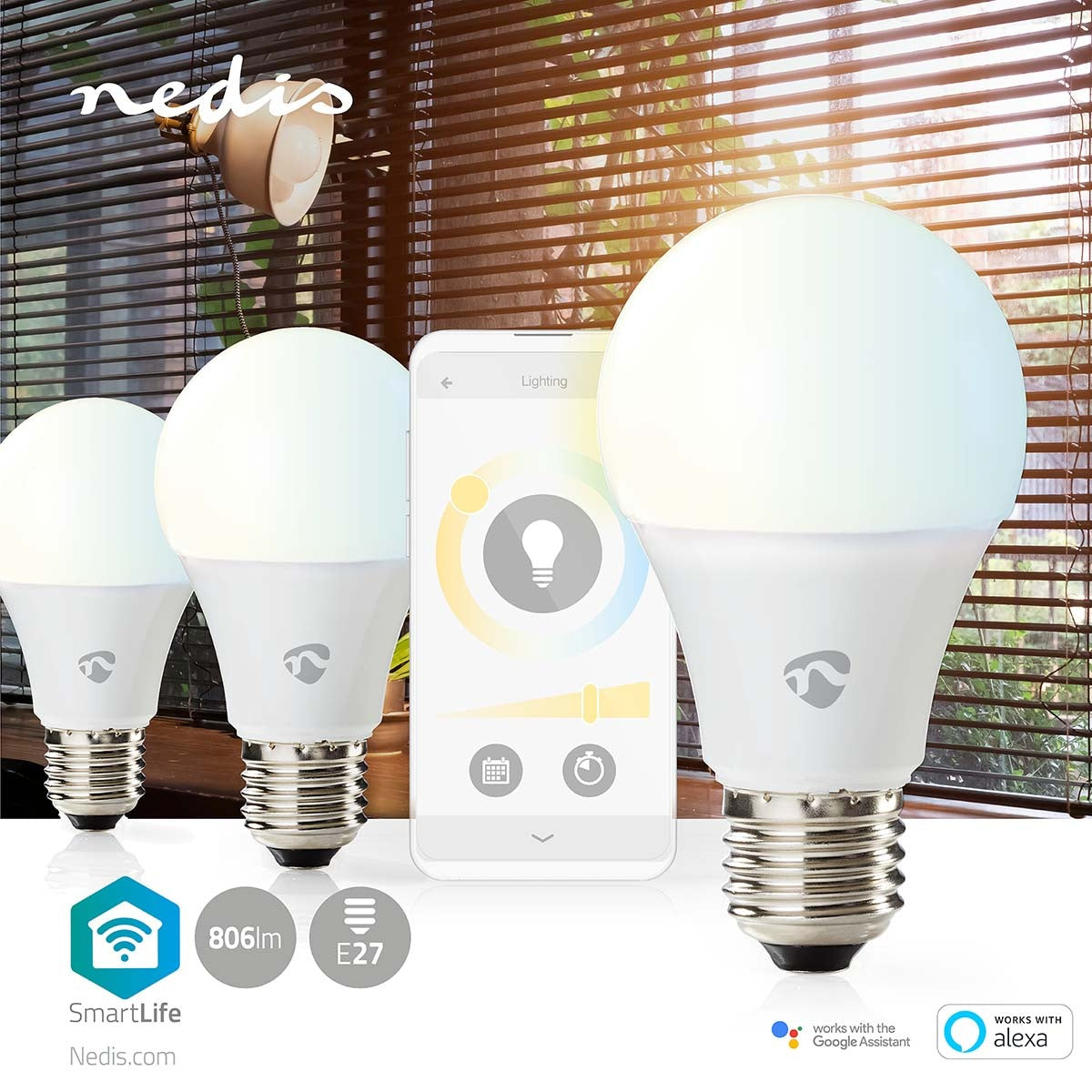 SmartLife LED Lamps | Wi-Fi | E27 | 806 lm | 9 W| Warm to cool white | 2700 - 6500 K | Android™ / IOS | Light bulb | 3 pcs.