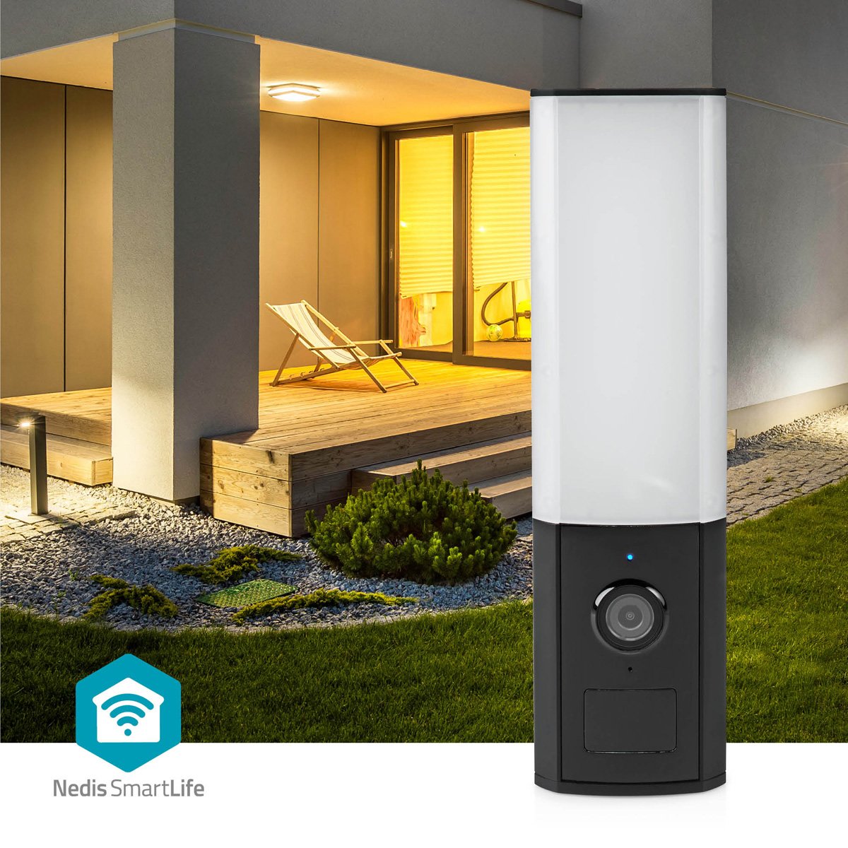 SmartLife Outdoor Camera | Wi-Fi | Ambient light | Full HD 1080p | IP65 | Cloud Storage (optional) / microSD (not included) / Onvif | 100 - 240 V AC | With motion sensor | Night vision | Black