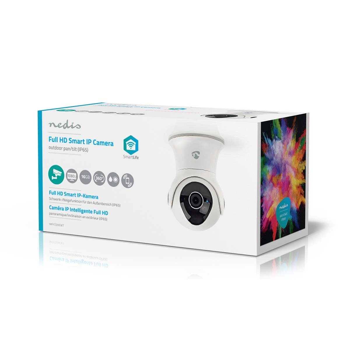 SmartLife Outdoor Camera | Wi-Fi | Full HD 1080p | Pan tilt | IP65 | Cloud Storage (optional) / Internal 16GB | 12 V DC | With motion sensor | Night vision | White