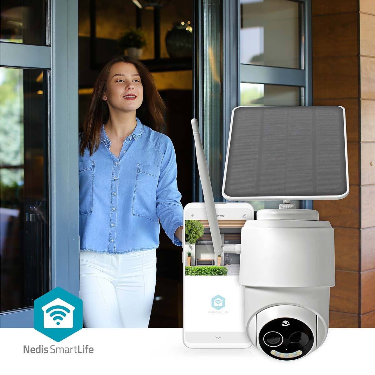 SmartLife Outdoor Camera | Wi-Fi | Full HD 1080p | Pan tilt | IP65 | Max. battery life: 5 Months | Cloud Storage (optional) / microSD (not included) | 5 V DC | With motion sensor | Night vision | White
