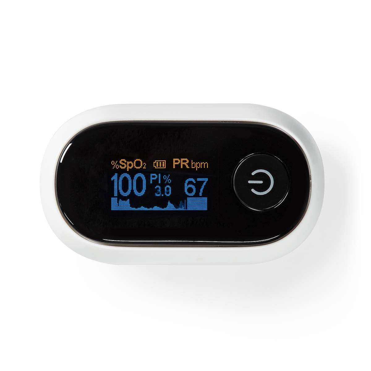 SmartLife Oxygen Meter | Bluetooth | OLED screen | Audible Alarm / Perfusion Index / Pulse Rate / High Precision Sensor / Impaired Movement Disorder / Oxygen Saturation (SpO2) | White