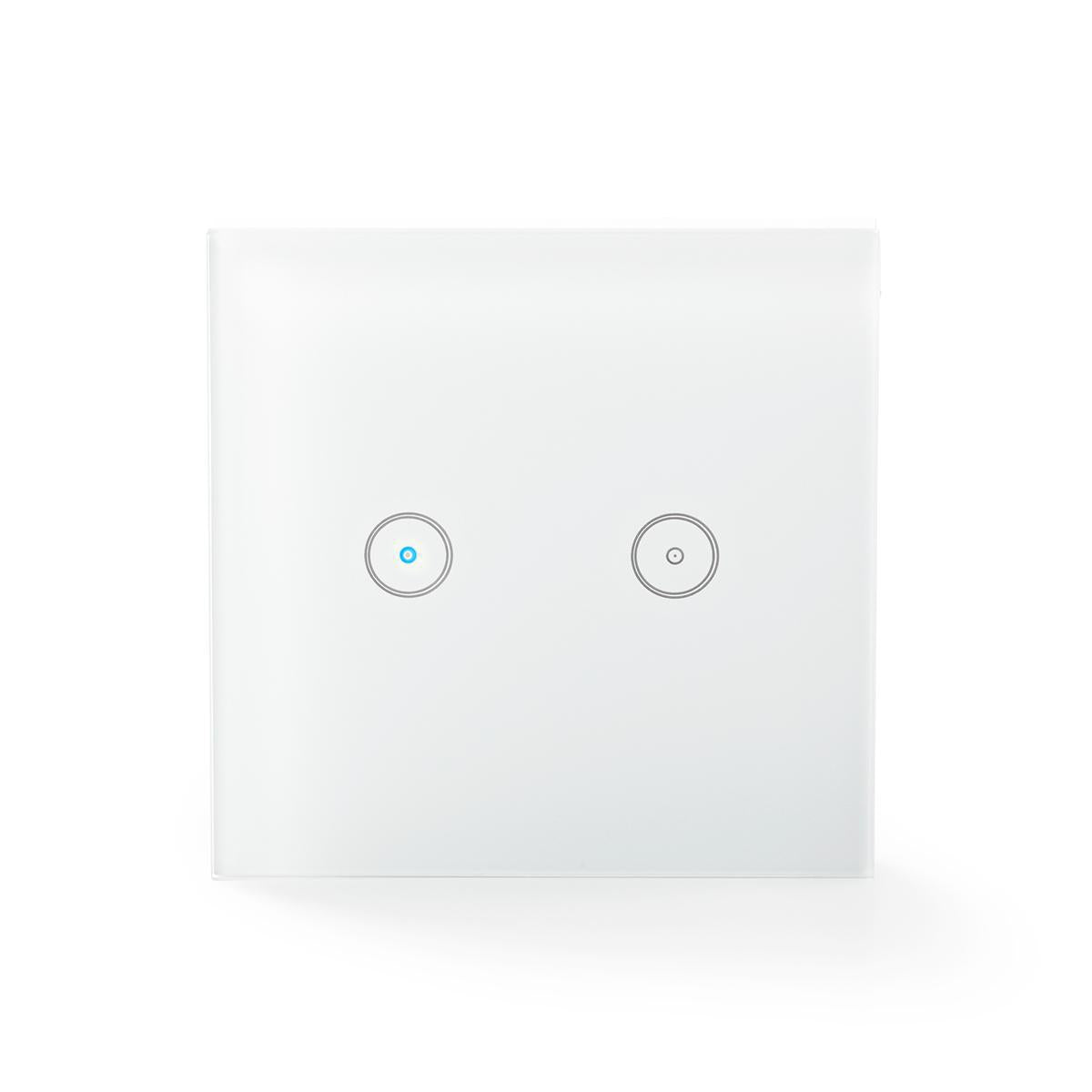SmartLife Power Switch | Wi-Fi | Double | Wall mount | 1000 W | Android™ / IOS | Glass | White