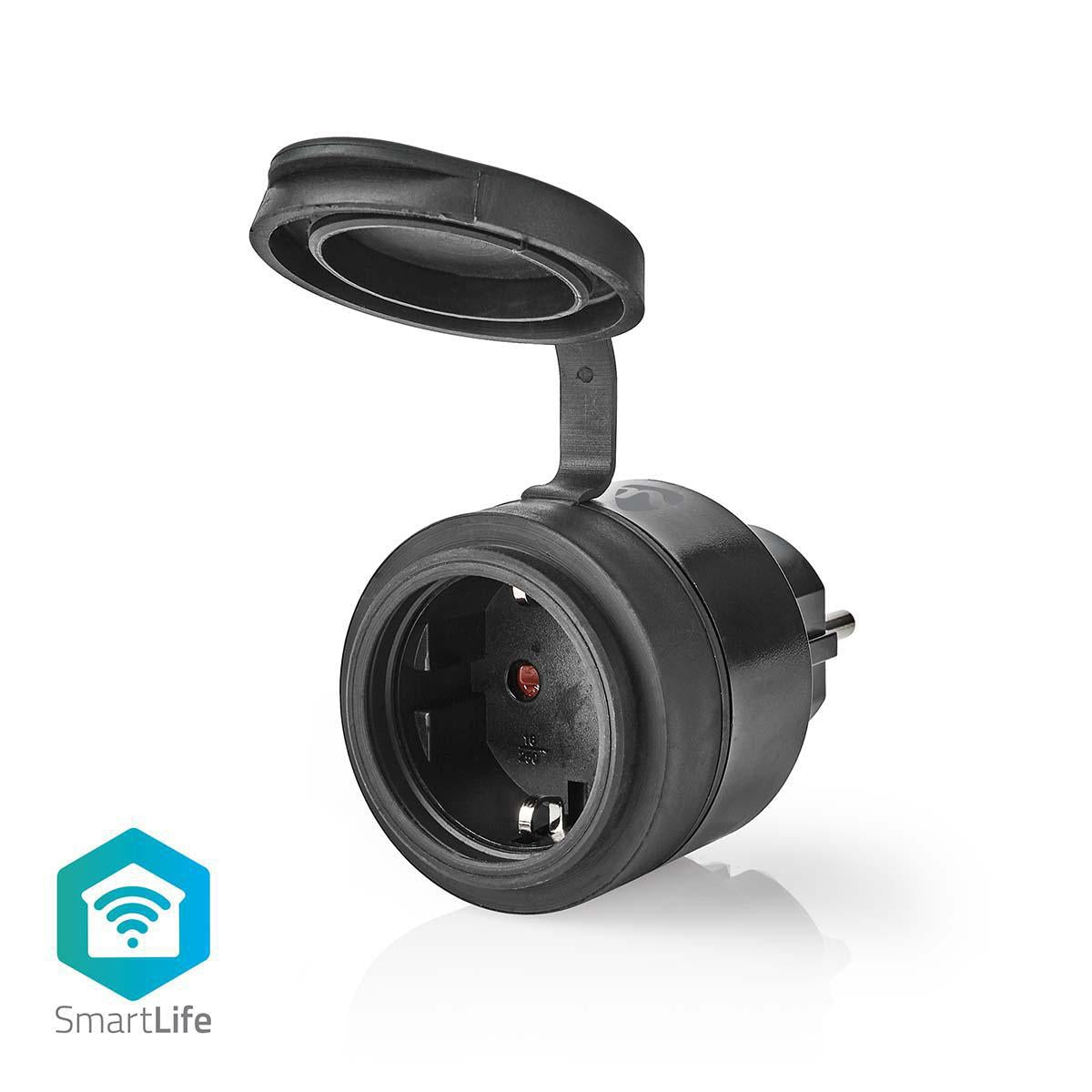 SmartLife Smart Plug | Wi-Fi | IP44 | 3680 W | Earthed plug / Type F (CEE 7/7) | -5 - 40 °C | Android™ / IOS | Black