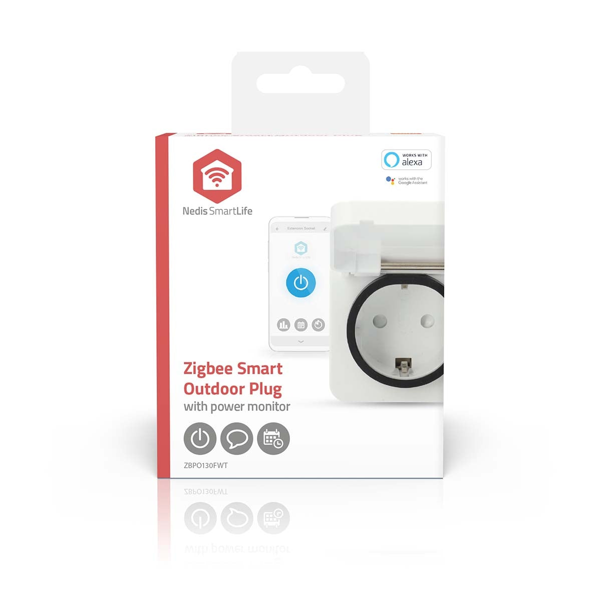 SmartLife Smart Plug | Zigbee 3.0 | IP44 | Power meter | 3680 W | Type F (CEE 7/7) | -10 - 40 °C | Android™ / IOS | White | 1 pcs