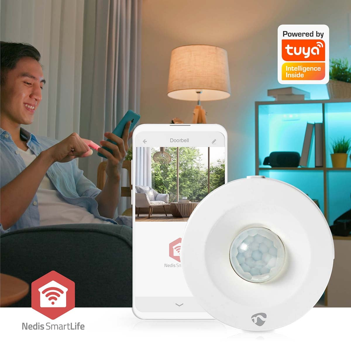 SmartLife Smart motion sensor | Zigbee 3.0 | Battery powered | IP20 | Detector angle: 120 ° | Detector range: 5 m | Max. battery life: 12 Months | White
