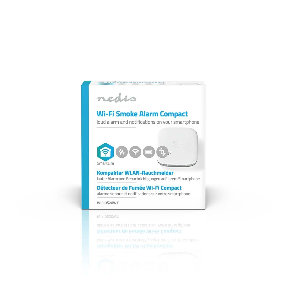 SmartLife Smoke Detector | Wi-Fi | Battery powered | Donor life cycle: 10 years | EN 14604 | Max. battery life: 24 Months | 85 dB| White | 1 pc.