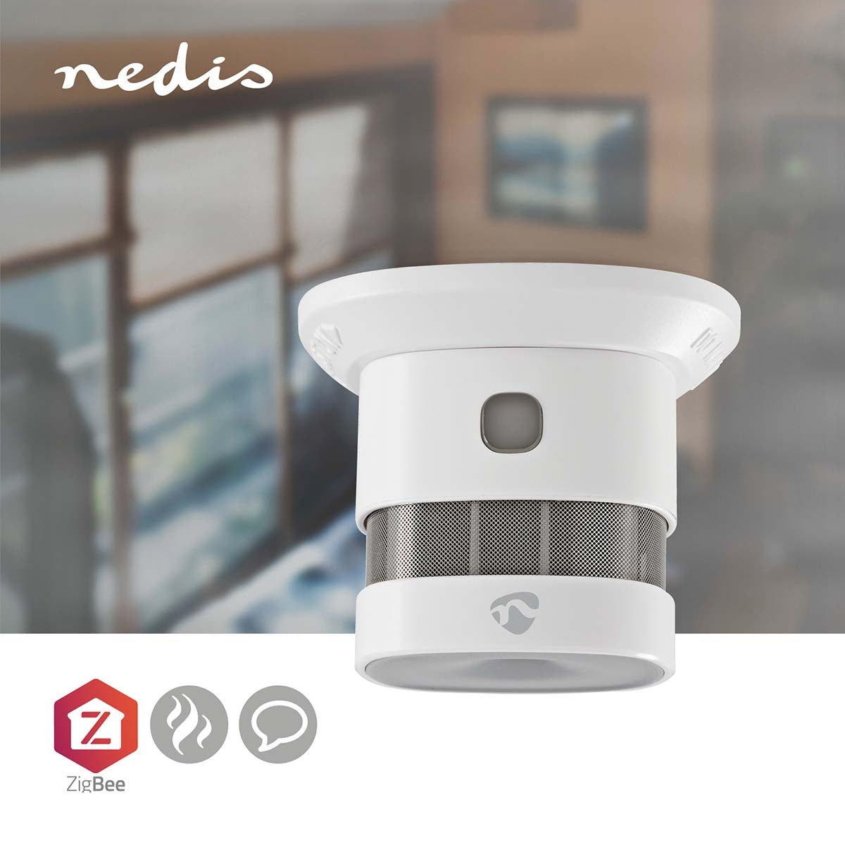 SmartLife Smoke Detector | Zigbee 3.0 | Battery powered | Donor life cycle: 10 years | EN 14604 | 85 dB| White | 1 pc.