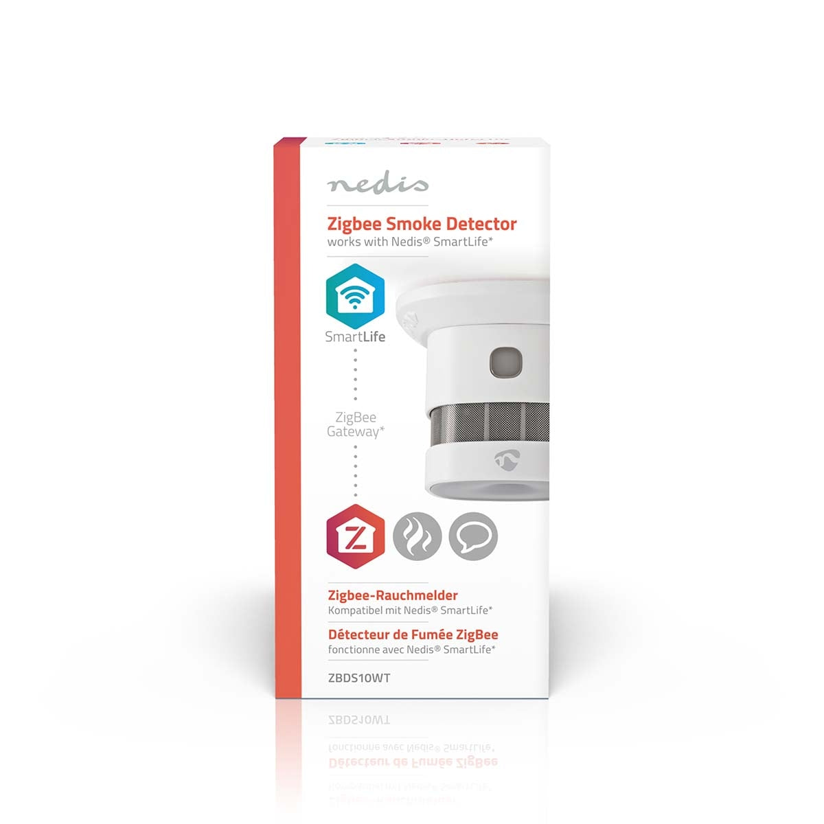 SmartLife Smoke Detector | Zigbee 3.0 | Battery powered | Donor life cycle: 10 years | EN 14604 | 85 dB| White | 1 pc.