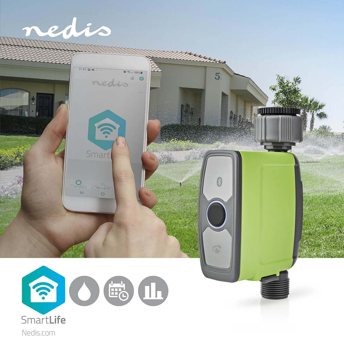 SmartLife Water Control | Bluetooth® | Battery powered | IP54 | Maximum water pressure: 8 Bar | Android™ / IOS