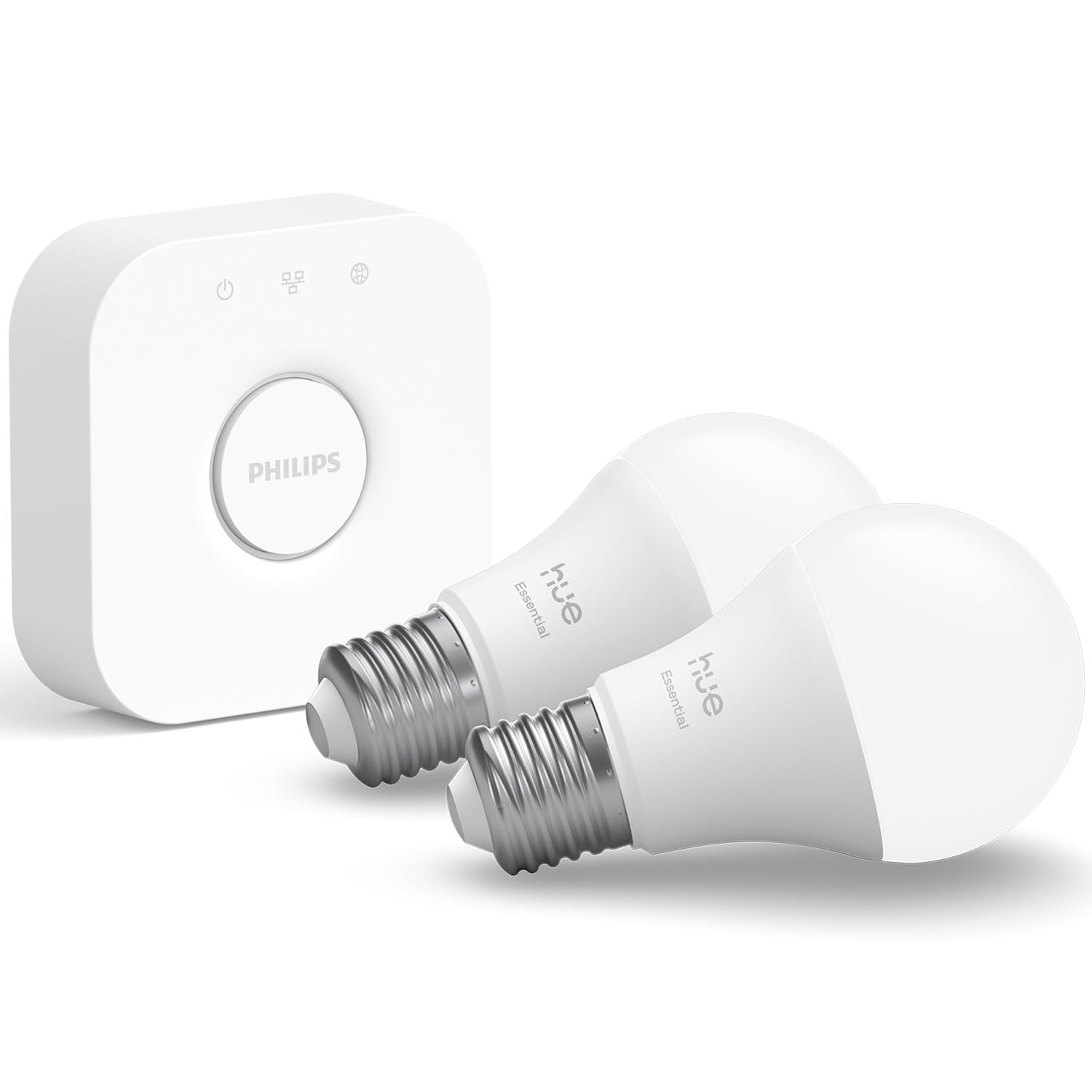 Smart Lighting Starter Kit, White & Color Ambiance, 2x E27 Bulbs + Bridge