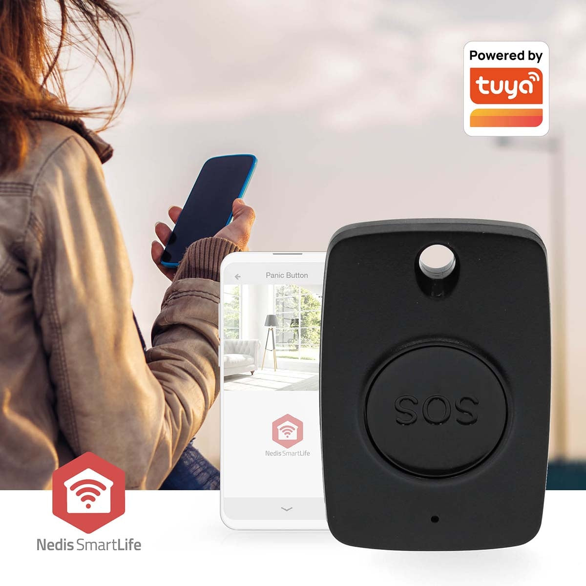 Smart Panic Button | Zigbee 3.0 | Battery type: CR2450 | Black
