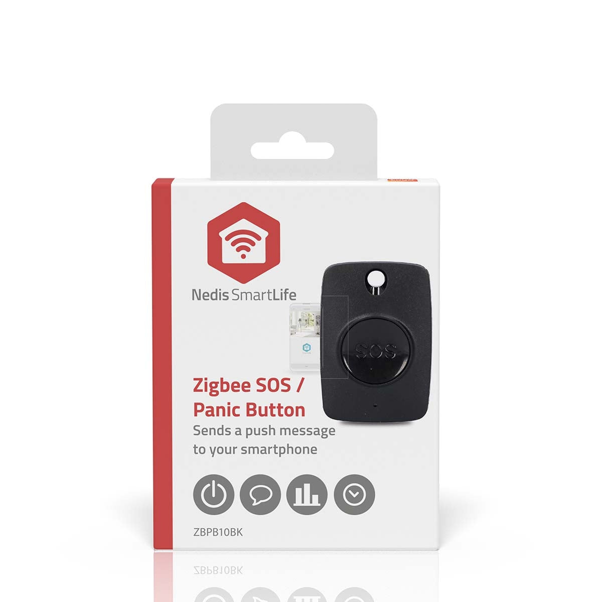 Smart Panic Button | Zigbee 3.0 | Battery type: CR2450 | Black