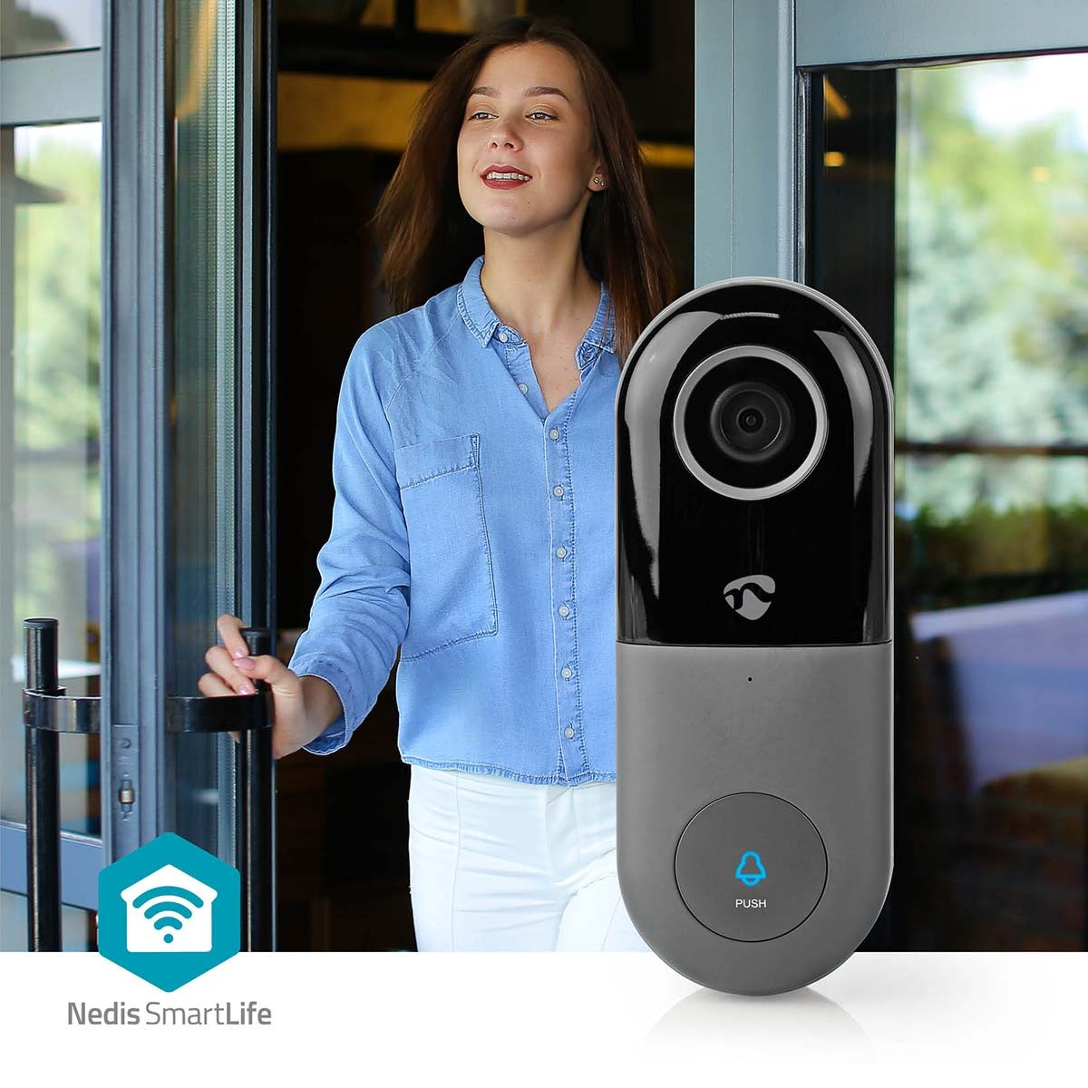Smartlife Video Intercom | Wi-Fi | Transformer | Full HD 1080p | microSD (not included) / Cloud storage (optional) | IP54 | With motion sensor | Night Vision | Grey/Black