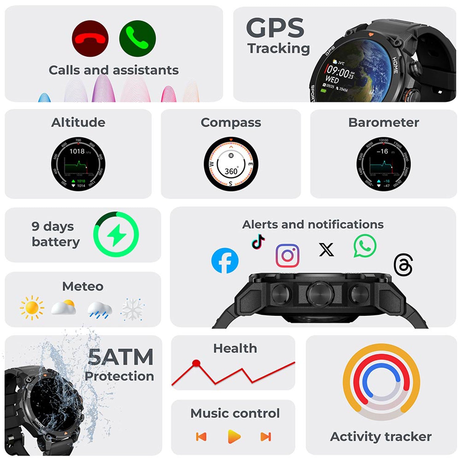 Smartwatch Explorer GPS - Black