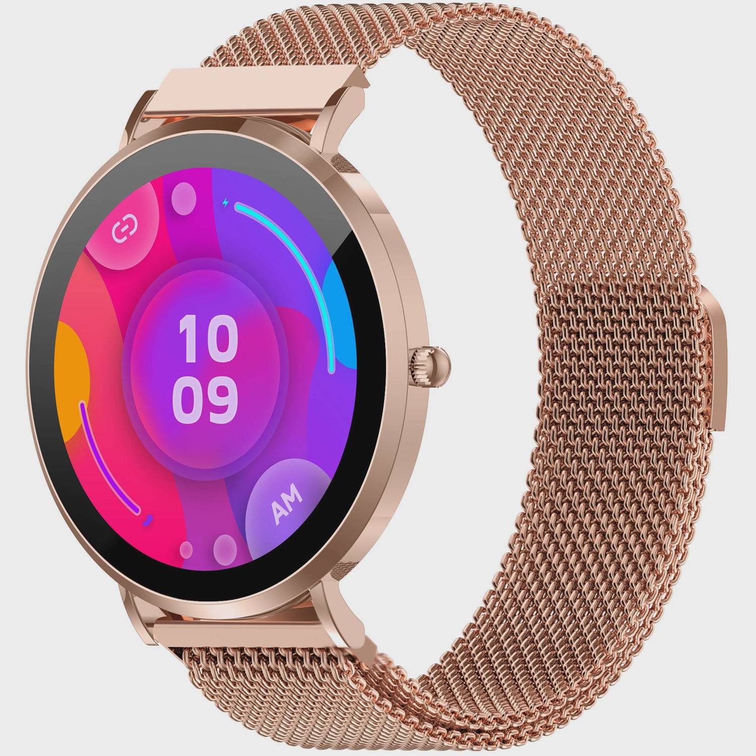 Smartwatch with AMOLED Display, Health Sensors, Rose Gold