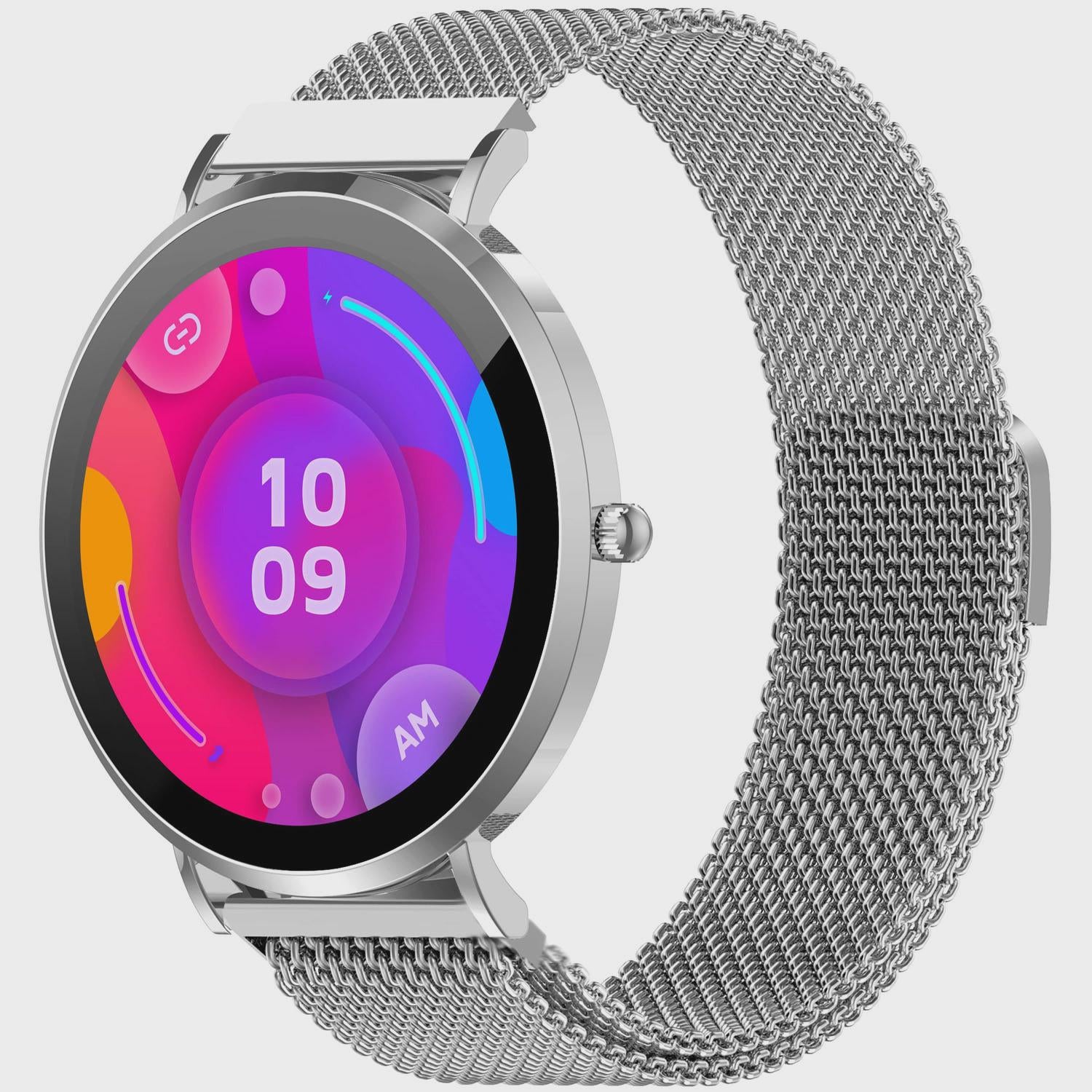 Smartwatch with AMOLED Display, Health Sensors, Silver