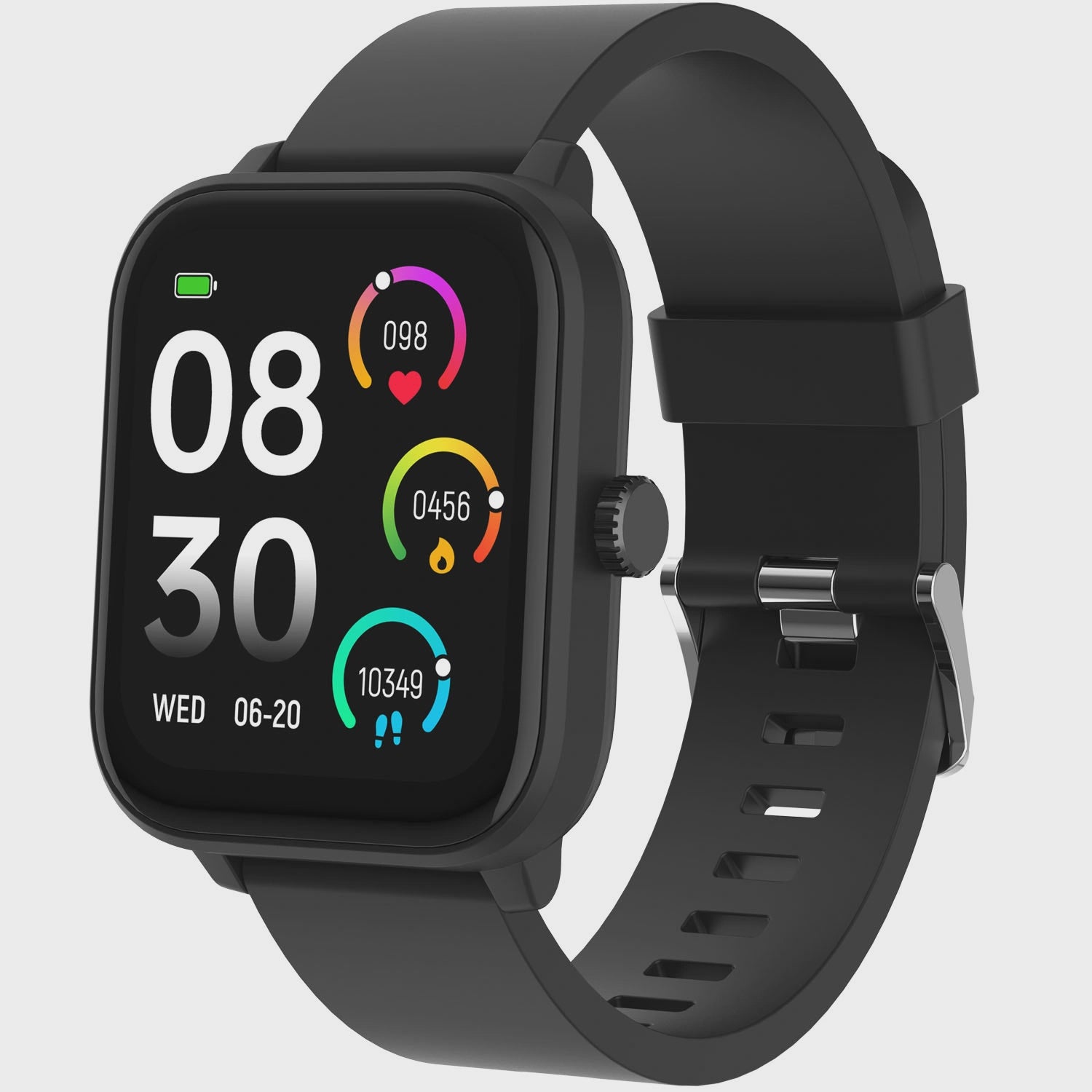 Smartwatch with GPS, Heart Rate & Oxygen Sensor, Black
