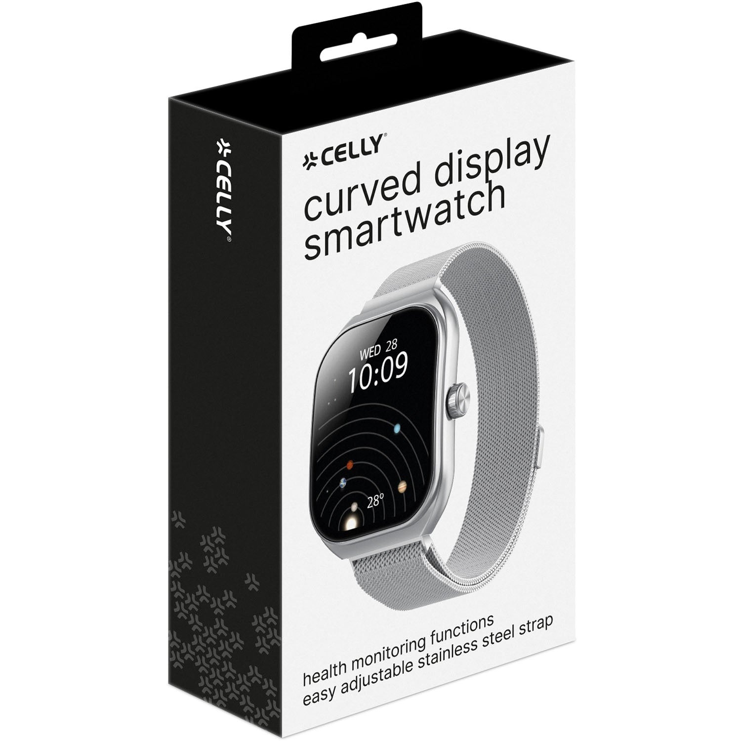 Smartwatch with Milanese Mesh Band, Silver