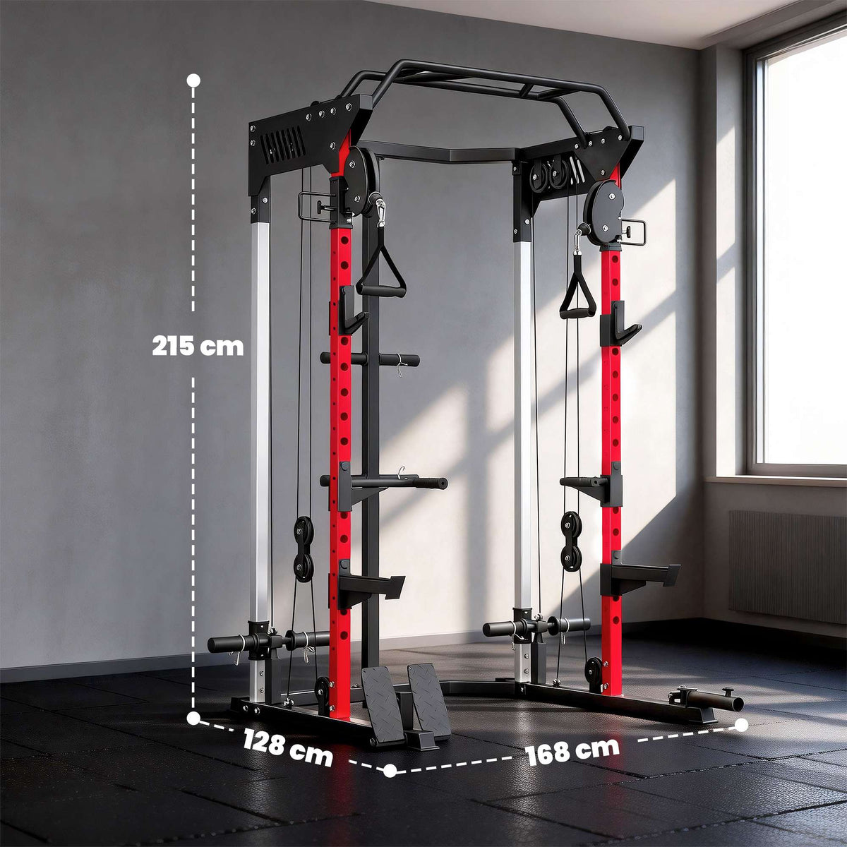Smith Machine Power Cage with Adjustable Cable System