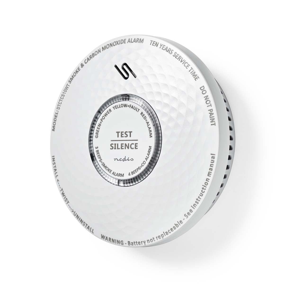 Smoke & Carbon Monoxide Alarm | Battery powered | Battery life up to: 10 years | EN 14604 | With test button | 85 dB| ABS | White