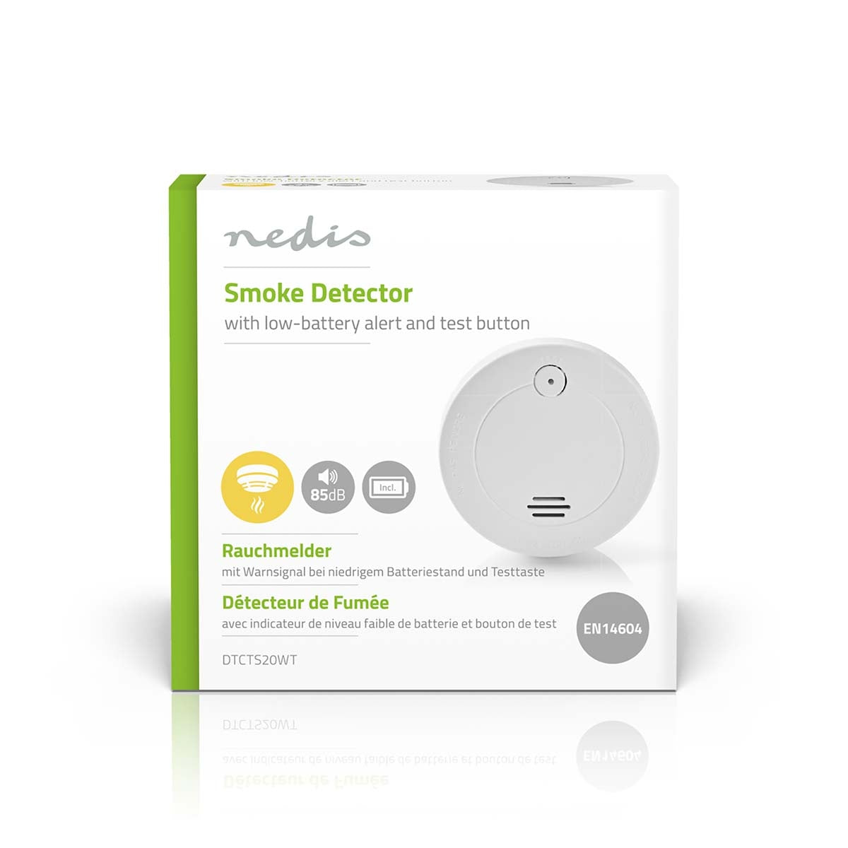 Smoke alarm | Battery powered | Battery life up to: 1 year | EN 14604 | With test button | 85 dB| ABS | White