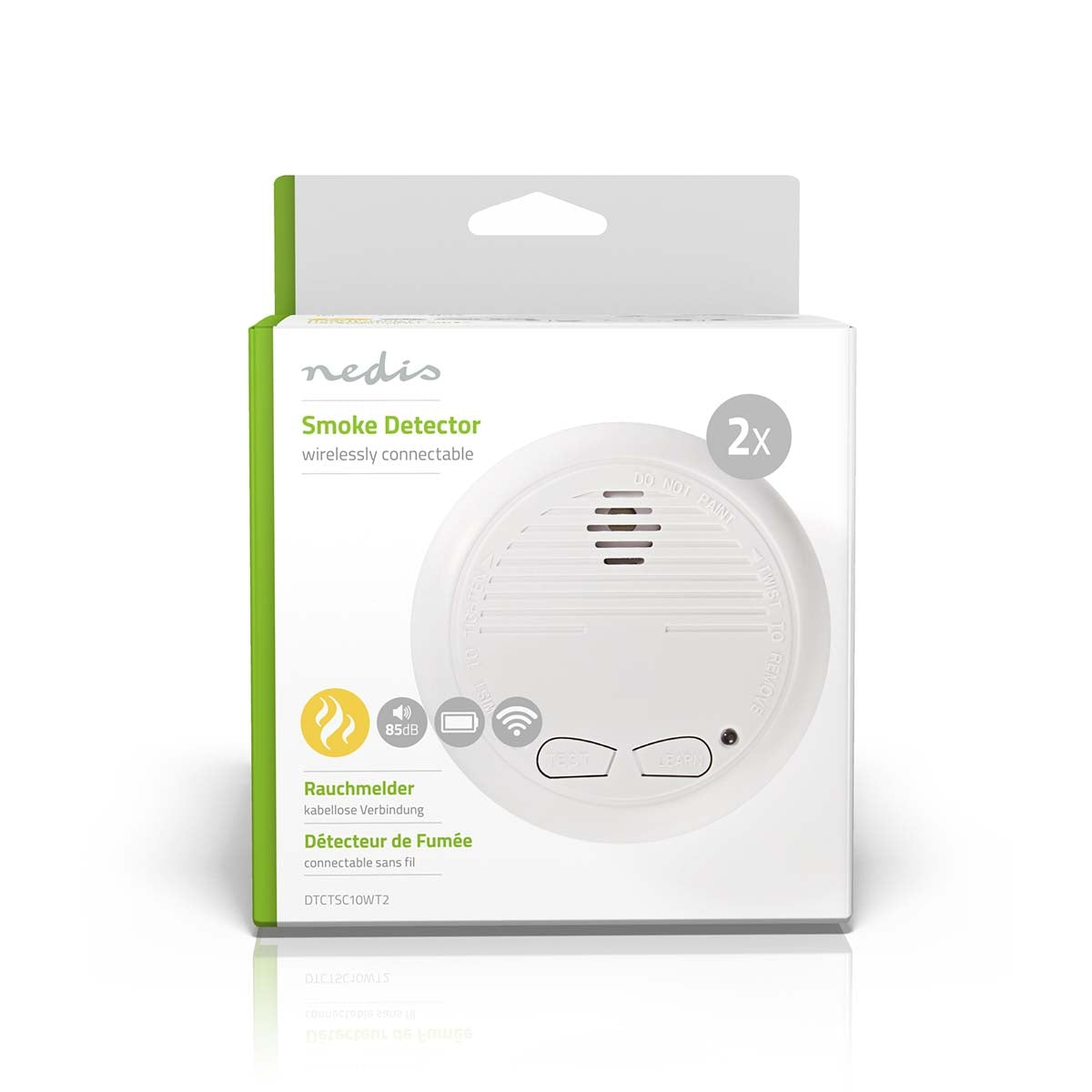 Smoke alarm | Battery powered | Battery life up to: 1 year | Syncable | EN 14604 | With test button | 85 dB| ABS | White