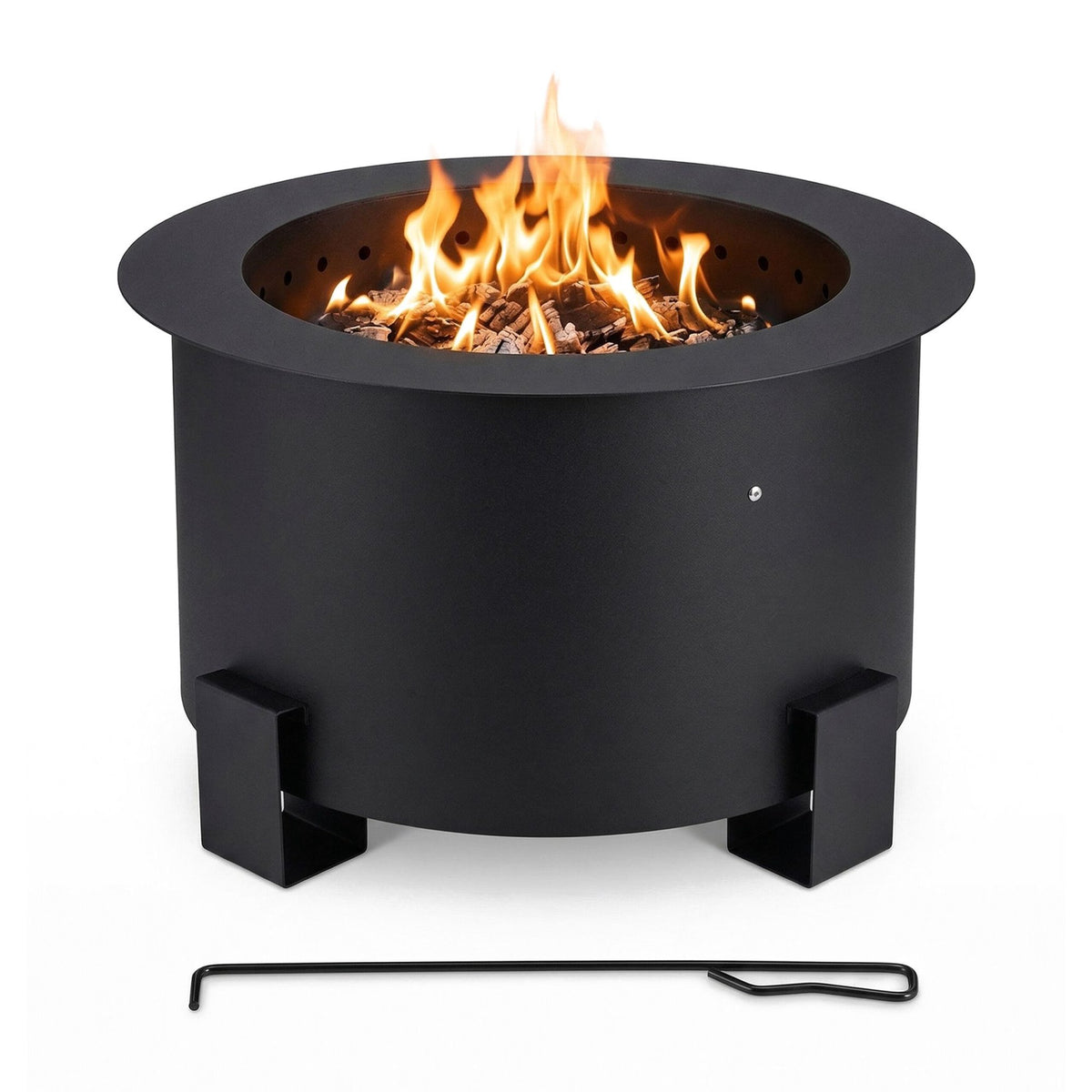 Smokeless Fire Pit, 56 cm Steel, Dual-Chamber Burn