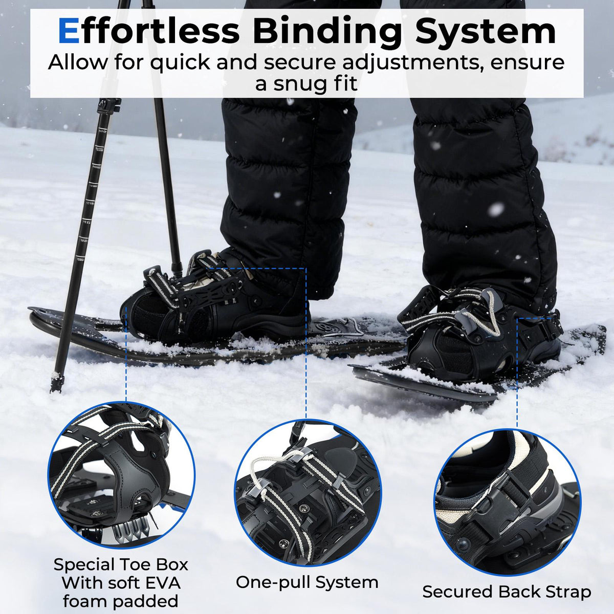 Snowshoes With Trekking Poles, 54cm, EU 35-40