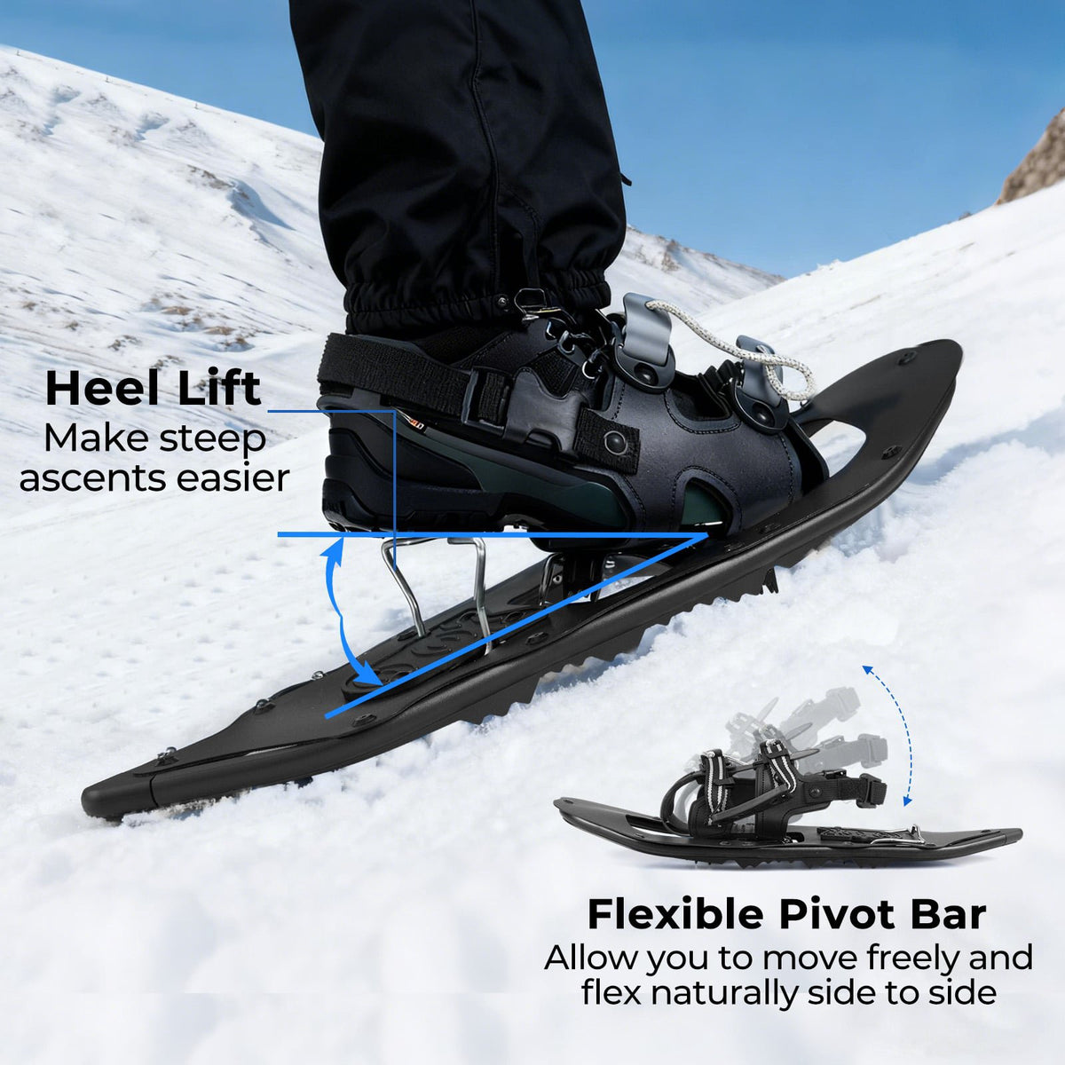 Snowshoes With Trekking Poles, 54cm, EU 35-40