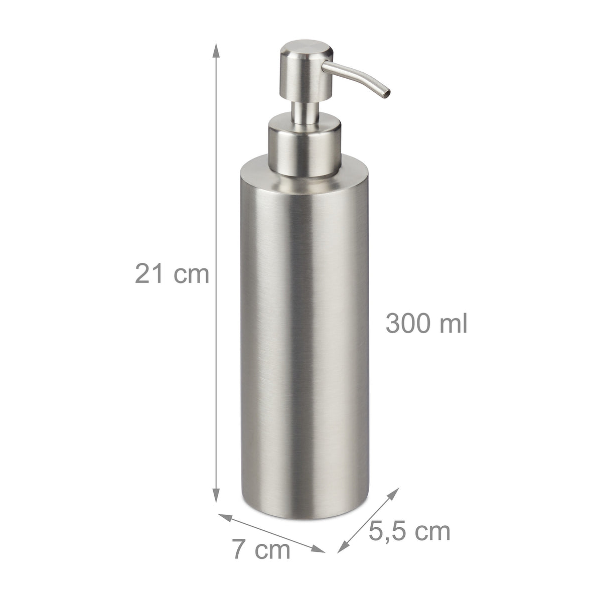 Soap pump in stainless steel 300 ml