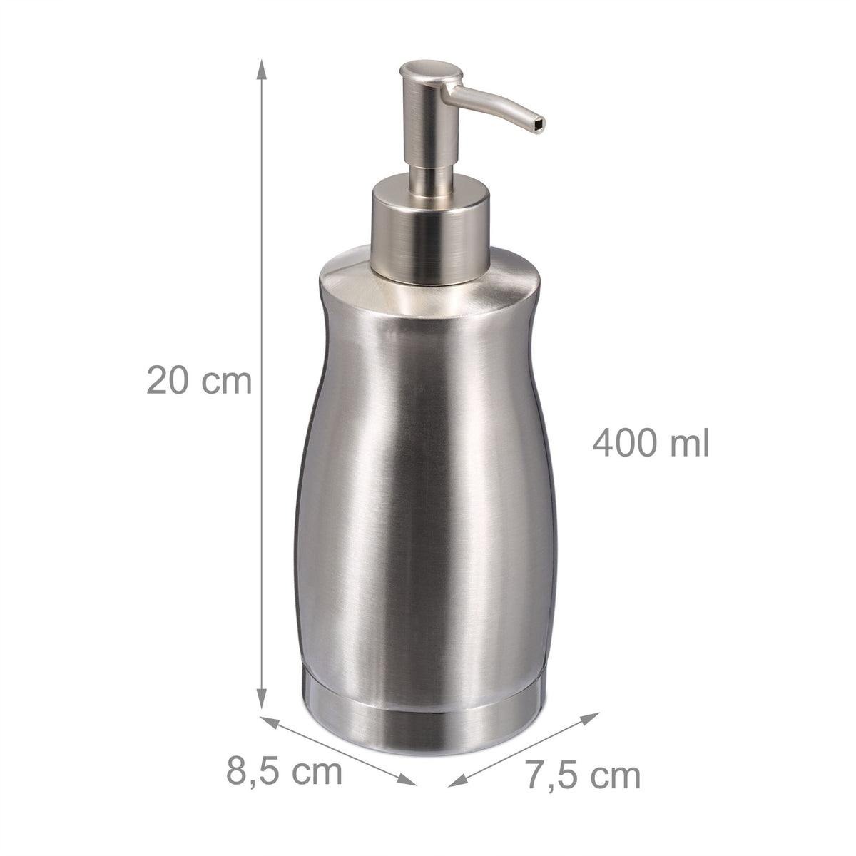 Soap pump in stainless steel 400 ml