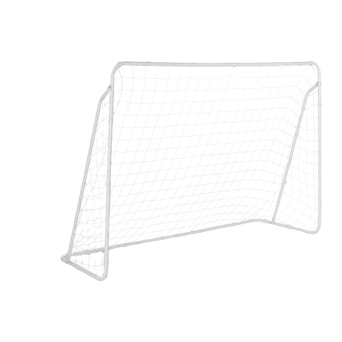 Soccer goal in white steel