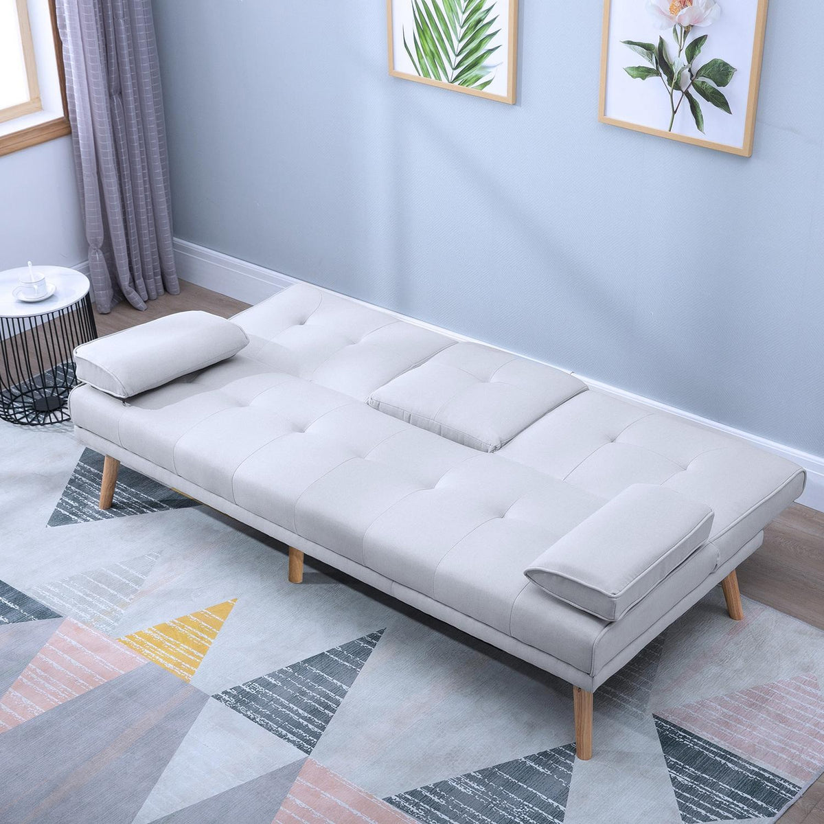 Sofa Bed Comfortable Sofa Bed, 3 Seater, Sofa Bed, Linen, Light Gray, 181X77X72Cm