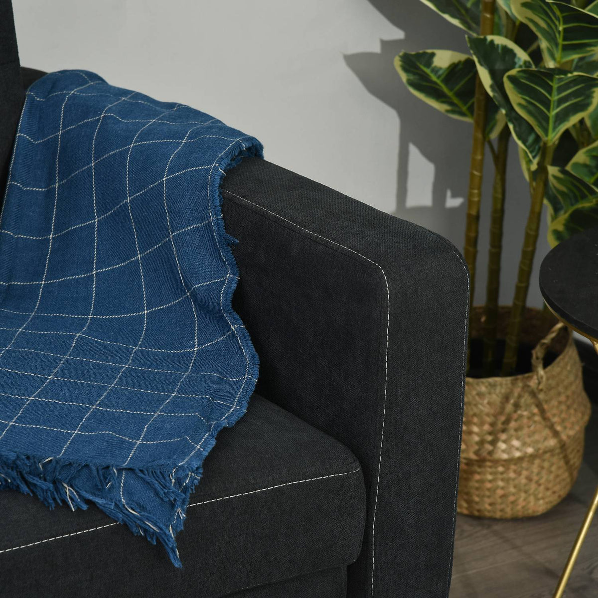 Sofa Bed, Folding Sofa, 2-Seater Fabric Sofa, Sofa Bed, Sofa With Sleep Function, Sofa Set, Adjustable Angle, Black, 148 X 82 X 89 Cm