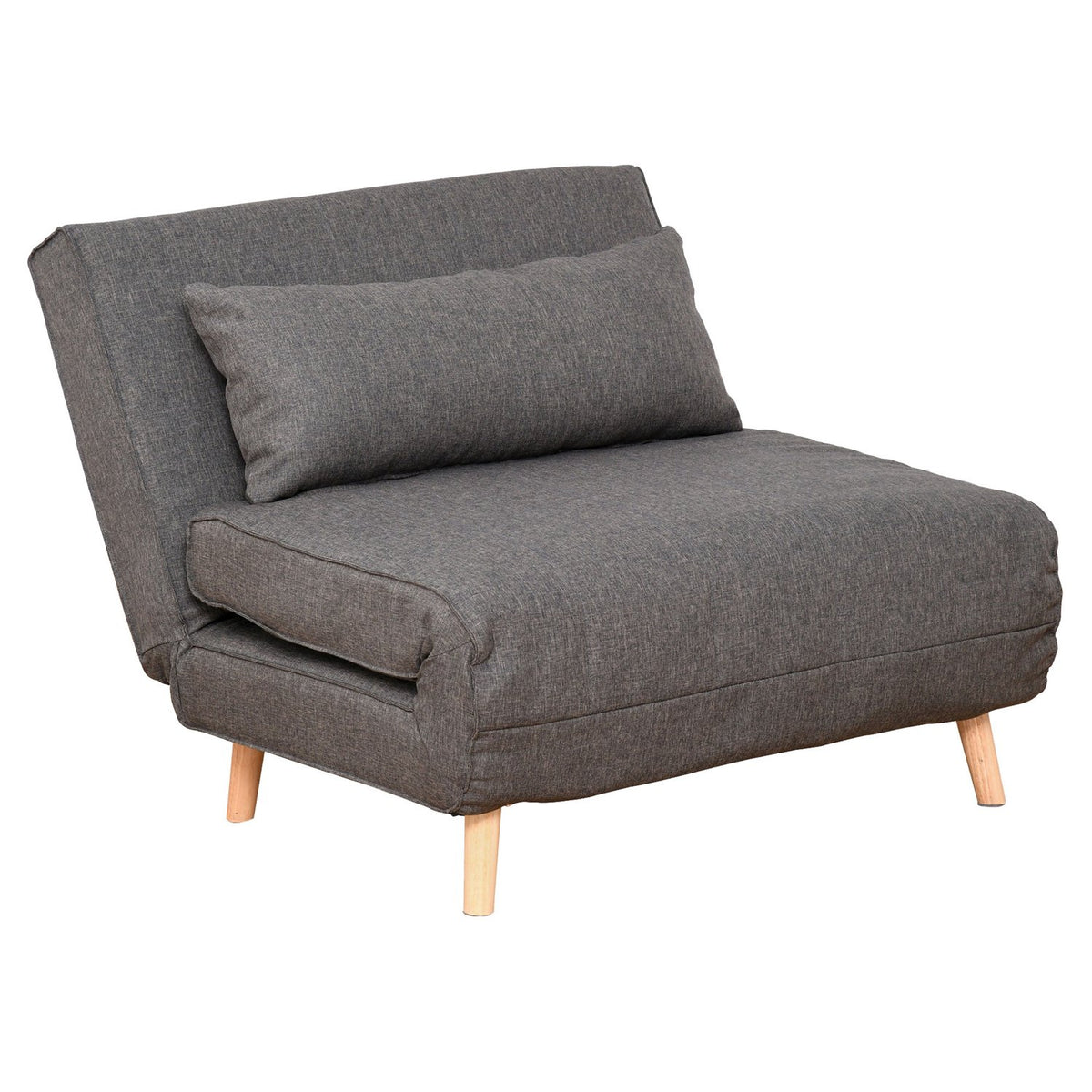 Sofa Bed, Single Sofa, Small, Folding Sofa With Adjustable Backrest, Scandinavian, Gray, 95X95X80Cm