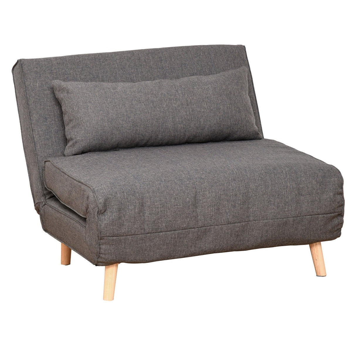 Sofa Bed, Single Sofa, Small, Folding Sofa With Adjustable Backrest, Scandinavian, Gray, 95X95X80Cm