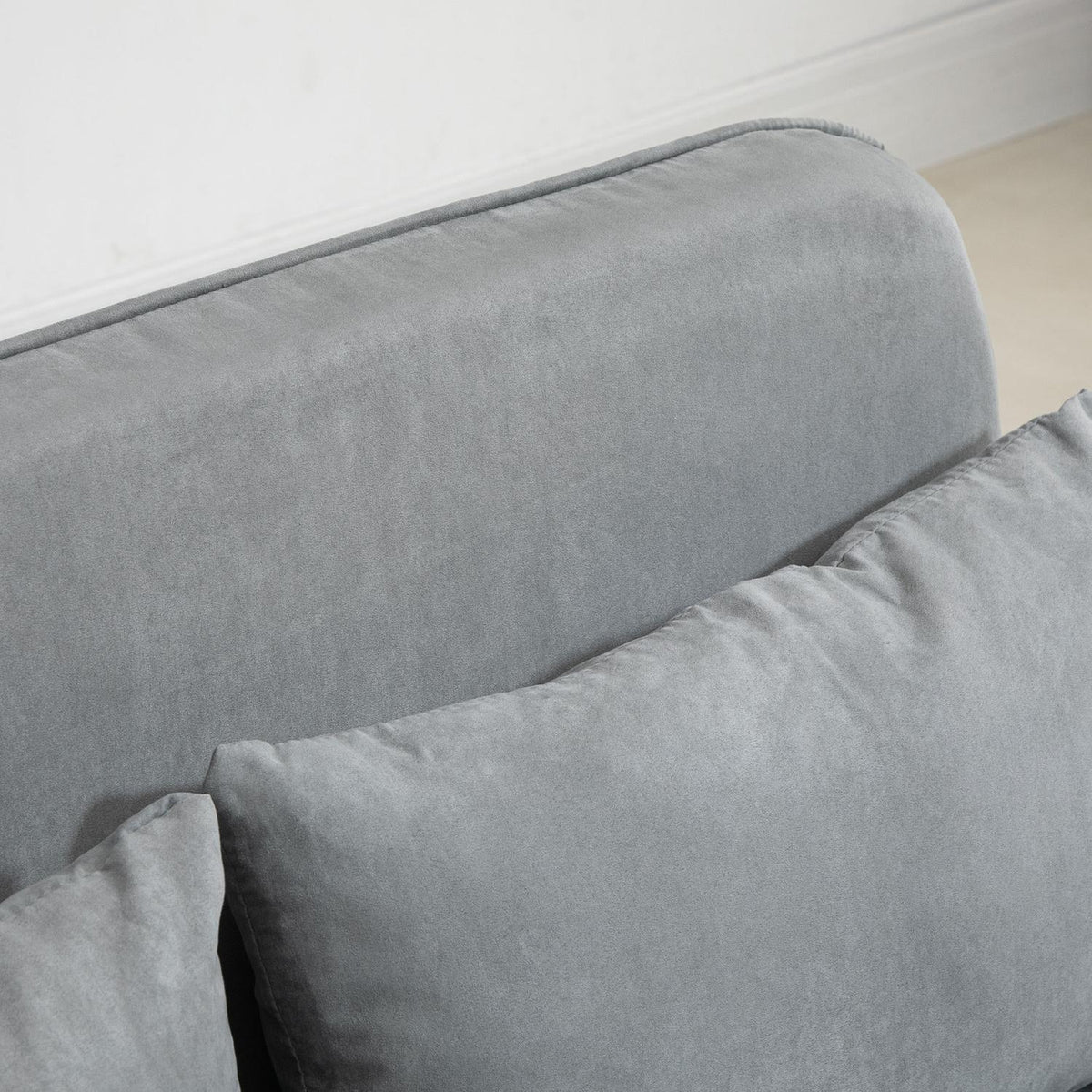 Sofa Bed Two-Seater Bed Function & Cushions, Adjustable Sofa, Up To 150Kg, Light Grey