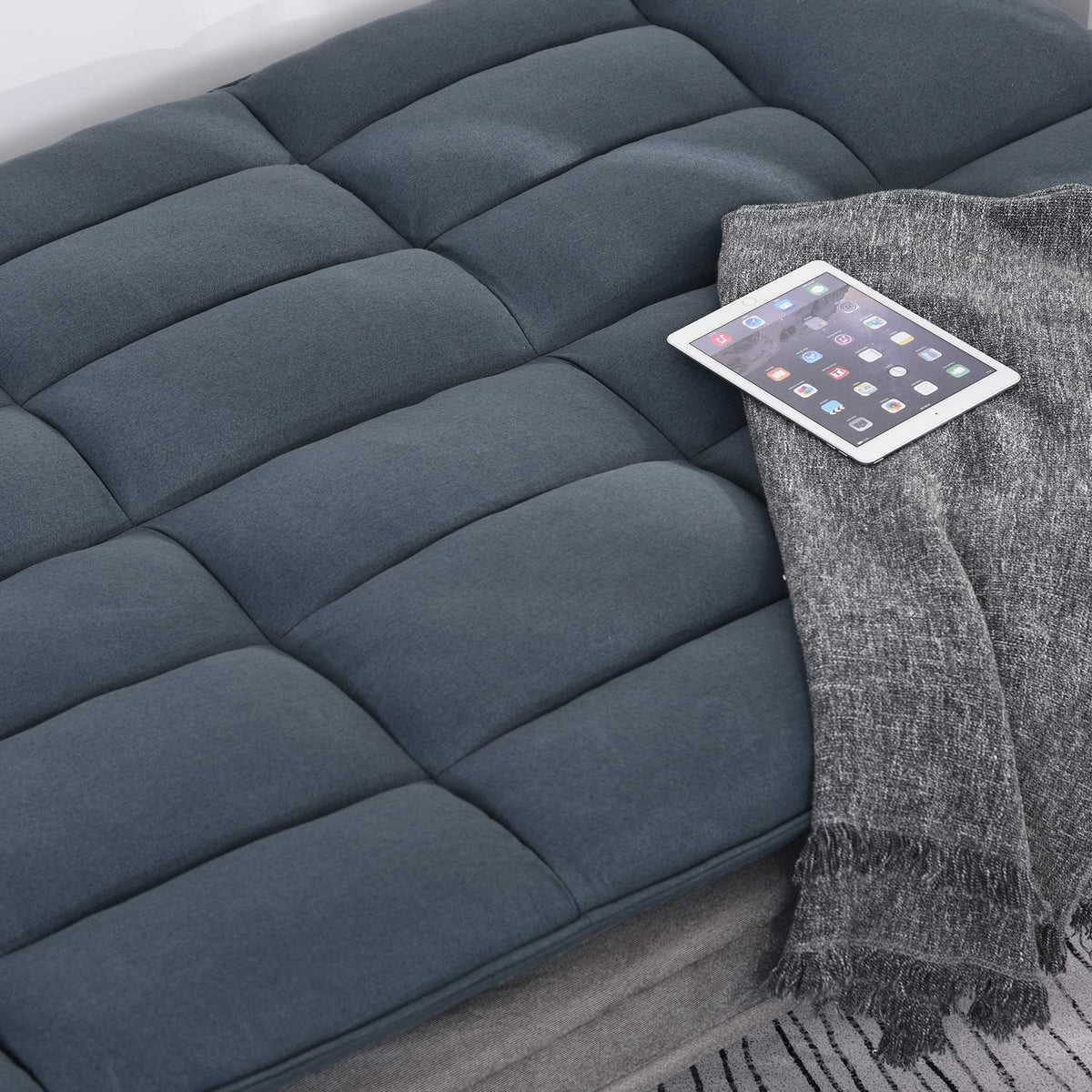 Sofa bed, folding sofa, 3-seater fabric sofa, chaise longue, sofa bed, sofa with sleep function, sofa set, adjustable angle, gray + beige