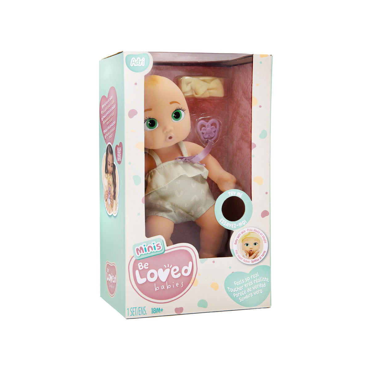 Soft Baby Doll with Outfit & Pacifier, 21 cm