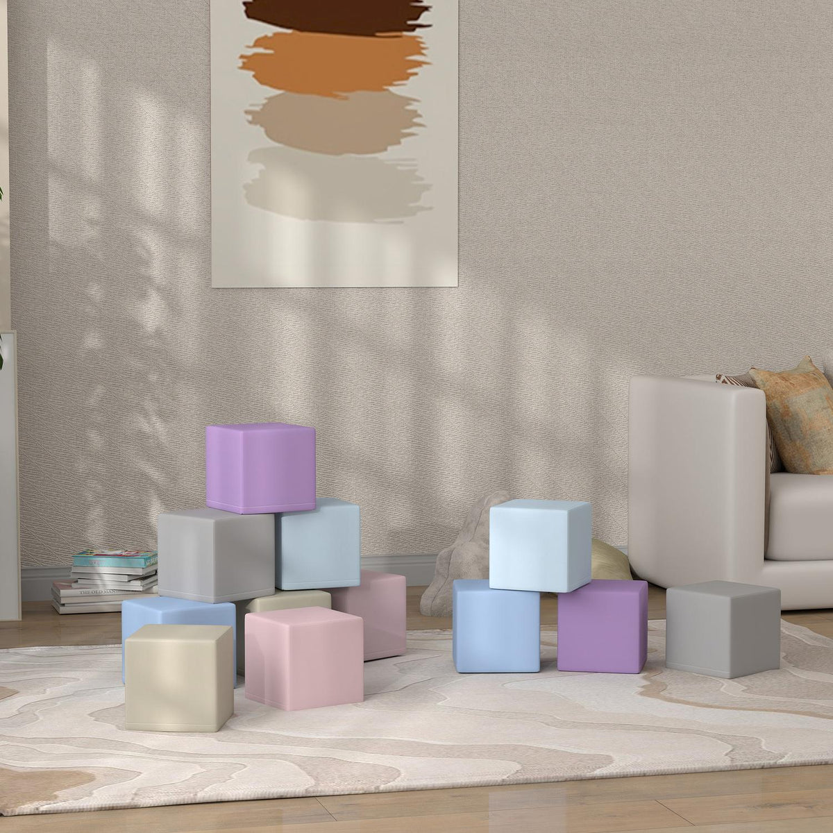Soft Building Blocks Set of 12 Foam Building Blocks Giant Building Blocks Building Toys for Children 1-3 Years Old Artificial Leather EPE |